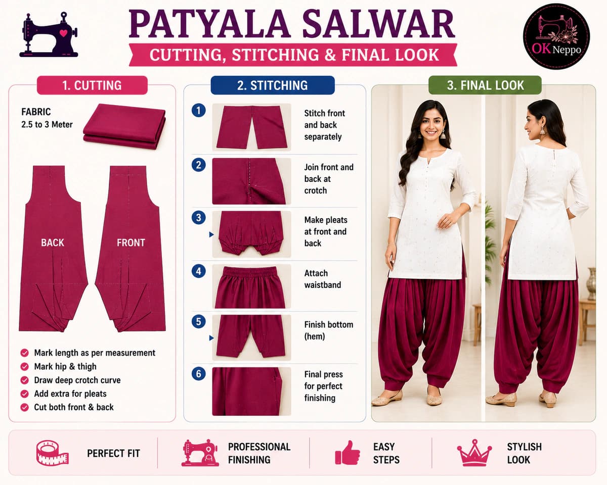 Patyala Salwar Cutting, Stitching & Final Look