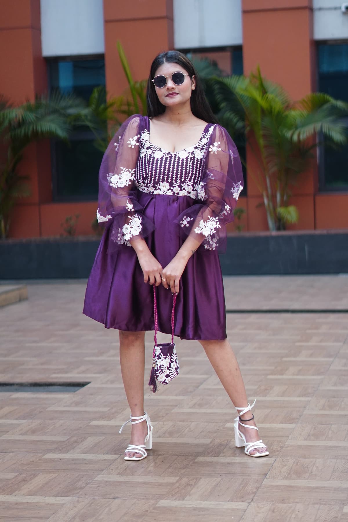 Plum Blossom Organza Dress