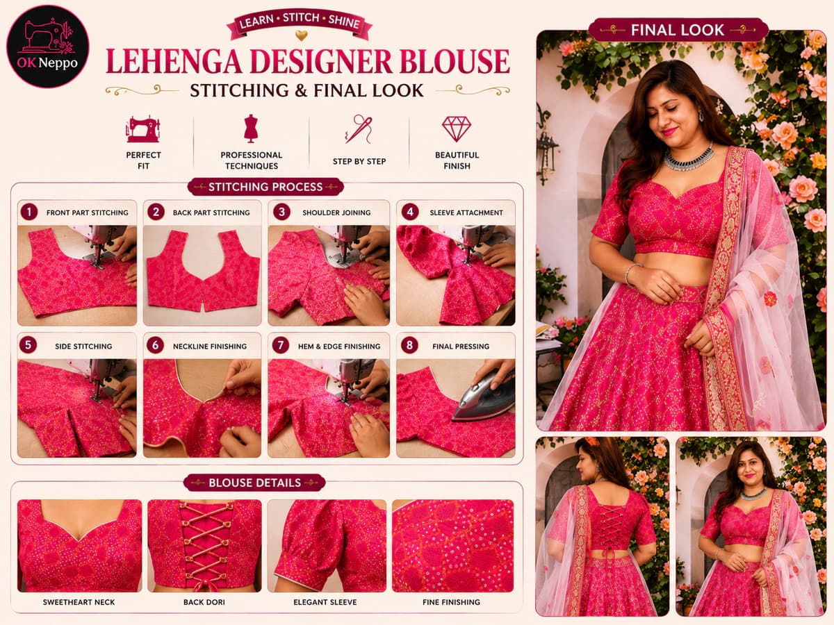 Lehenga Designer Blouse Stitching & Final Look