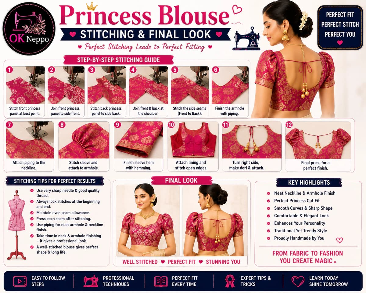Princess Blouse Cutting, Stitching & Designer Fitting Course