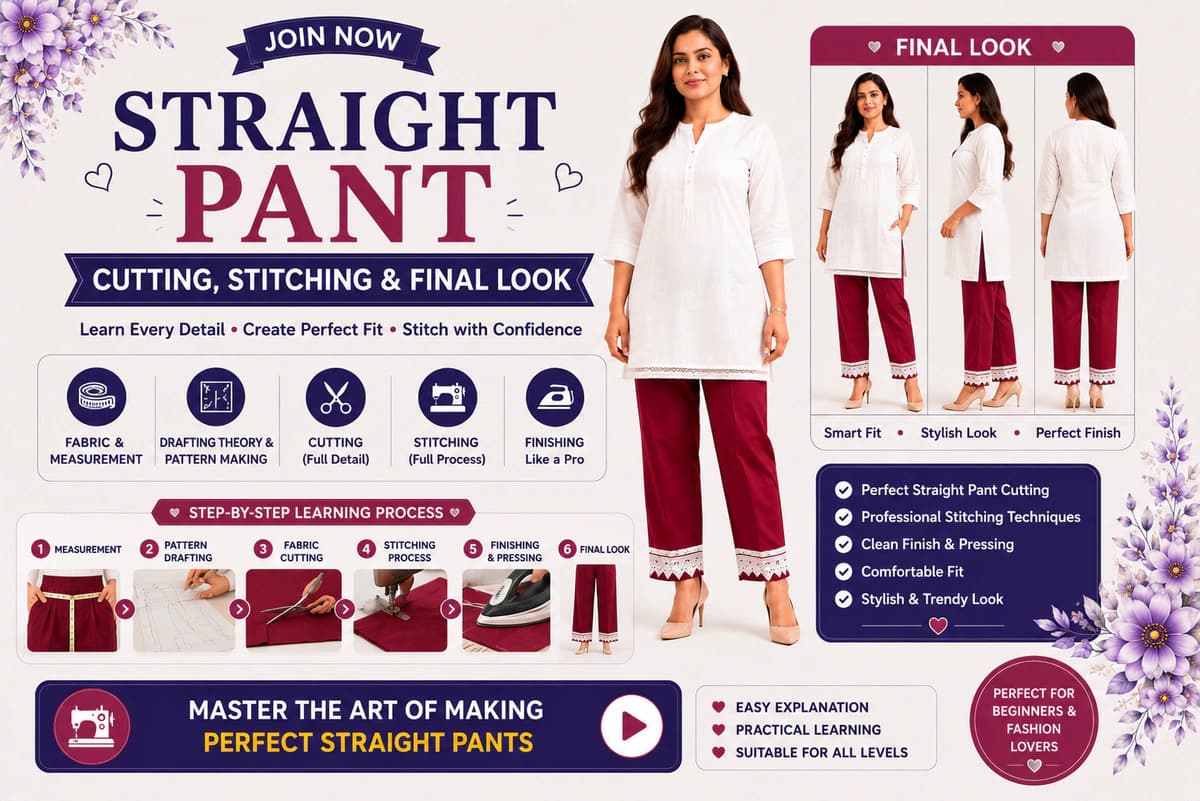 Straight Pant Theory, Pattern Cutting & Stitching Course